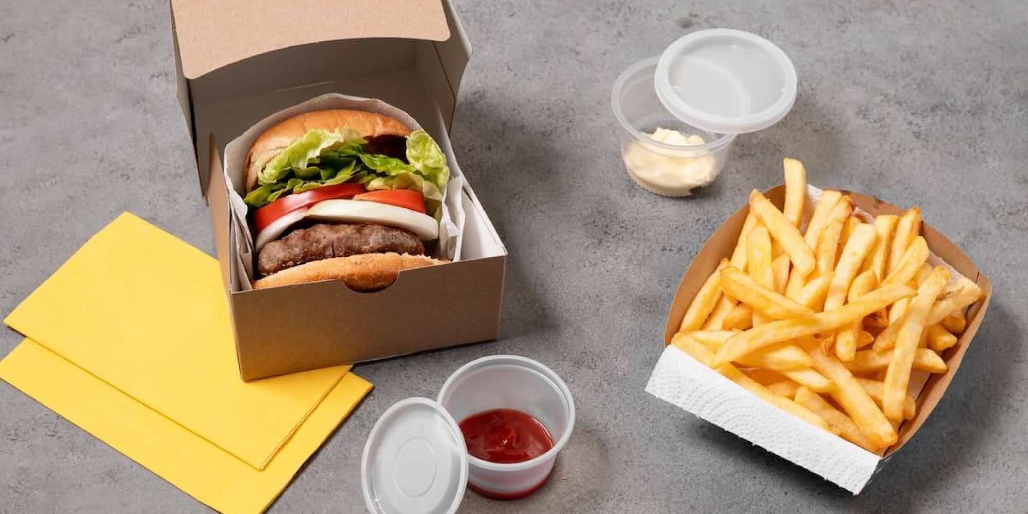 Packaging Cajas de cartón para hamburguesas y patatas